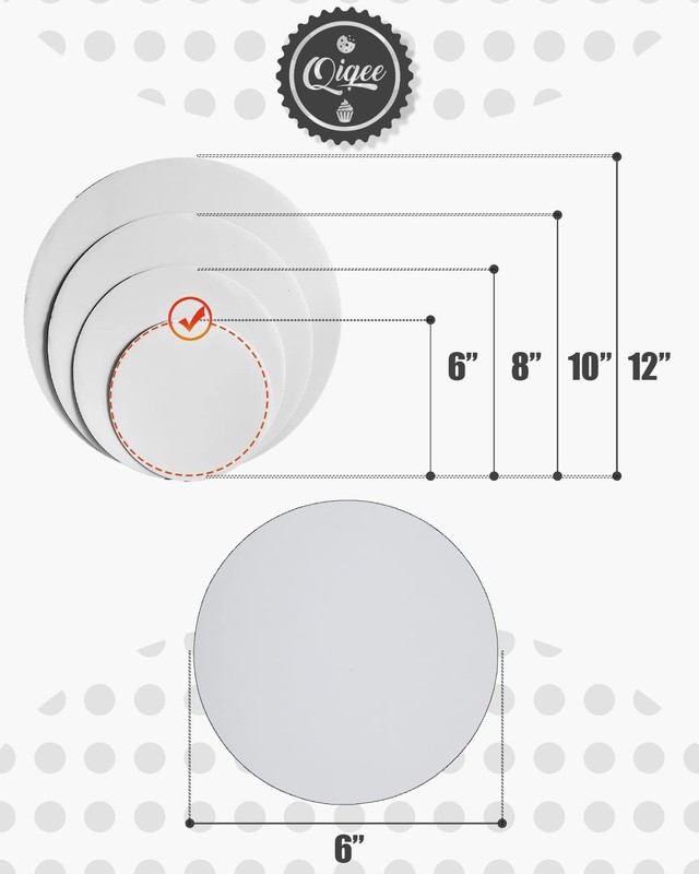 70 Pack White Cake Boards Round 6Inch Circles FoodGrade Cardboard Plate Base gallery