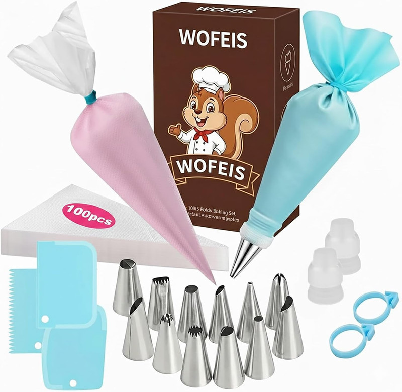 Piping Bags and Tips Set, 120 Pcs Cake Decorating Kit with 100 Disposable Piping gallery