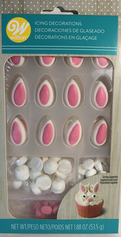 Wilton Icing Decorations Easter Bunny Face Cupcake Decorating Kit-1ea 12ct Pk