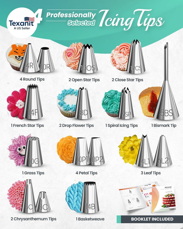 64Pcs Cake Decorating Kit with Leveler, Baking Supplies Gift Includes Cake Stand gallery