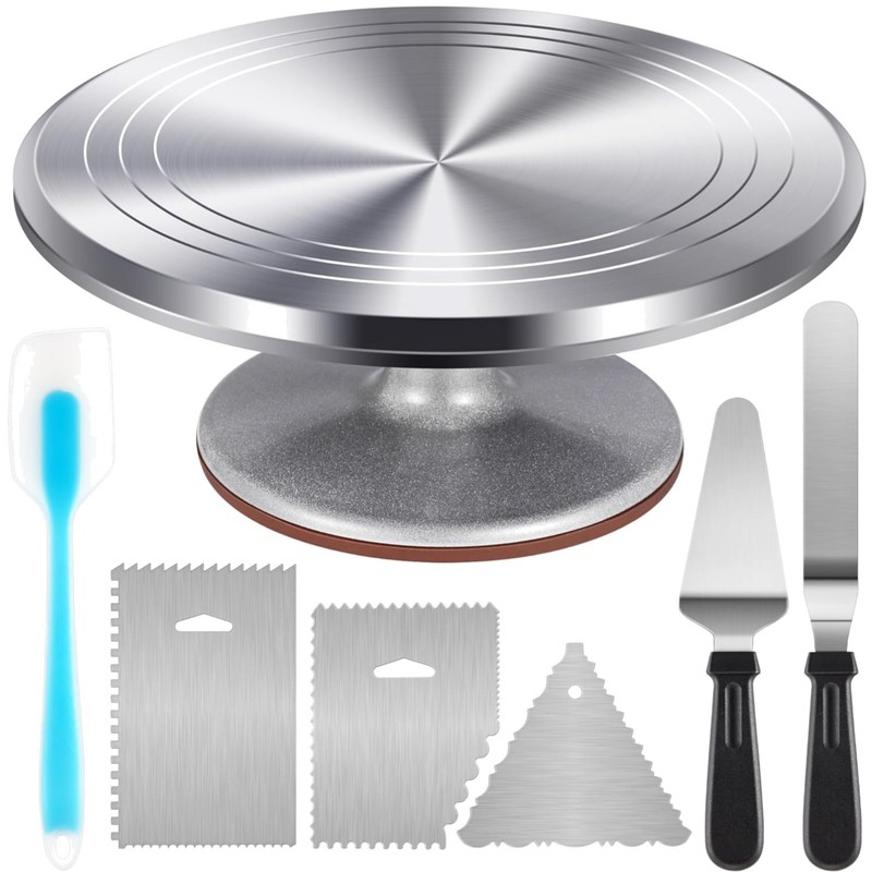 Cake Decorating Essentials: Turntable, Smoothers & Spatula