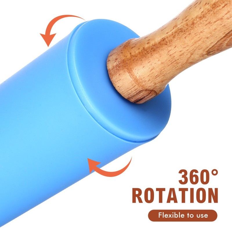 2 Pcs Silicone Rolling Pin for Baking Kid Miniature Pastry Roller gallery