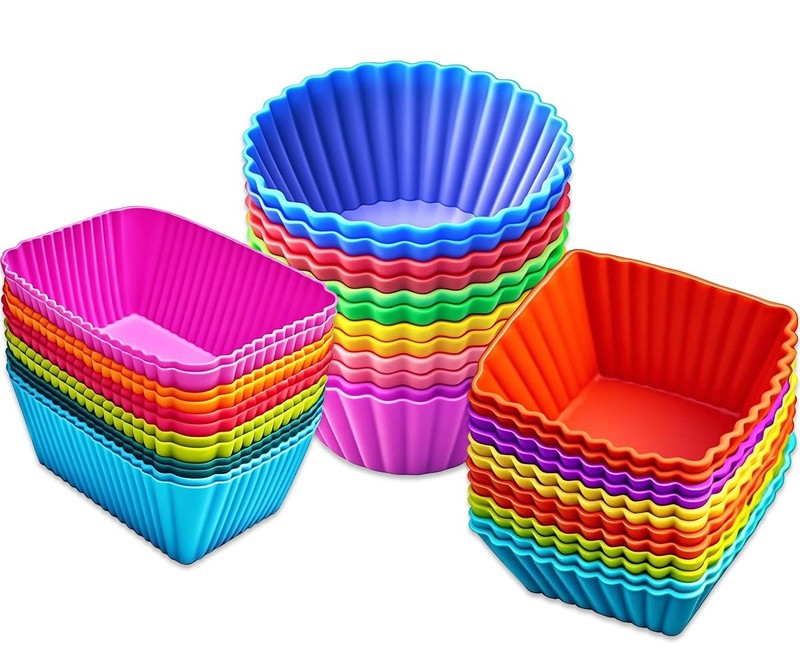 36 Pack Silicone Cupcake Liners Muffin Baking Standard, Multicolor+Standard
