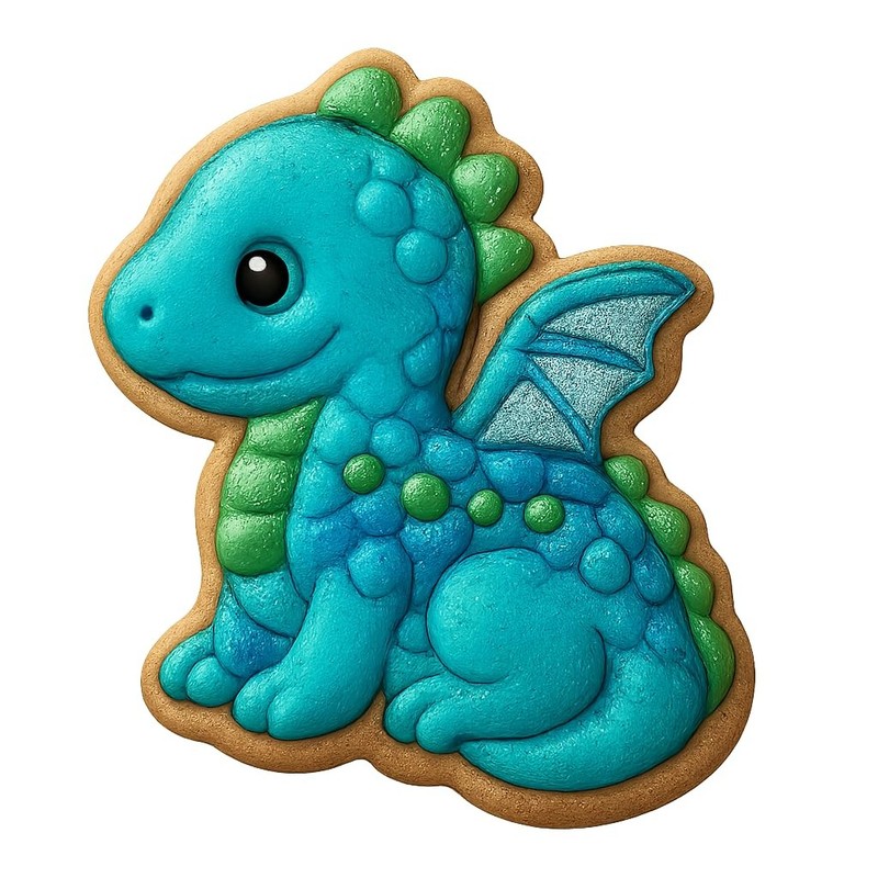 Glistening Scale Dragon Cookie Cutter - 4x3.1" Fun Party Kitchen Baking gallery