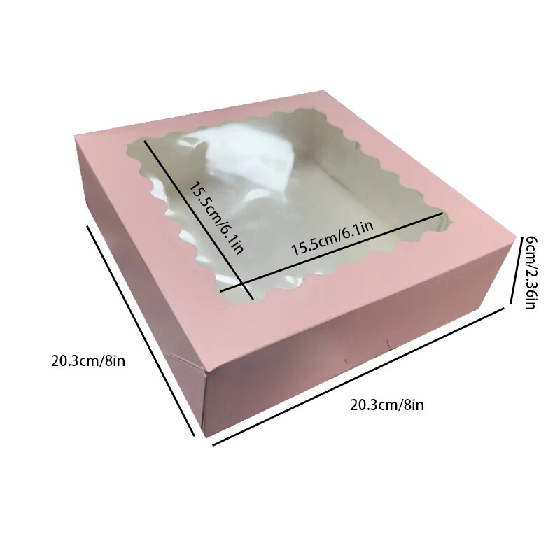 30PCS 8inch Cake Boxes with Window Bakery Boxes Pastry Boxes for Cake, Pastries