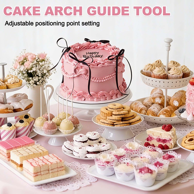 2Pcs Cake Arch Guide Tool, Adjustable Cake Arc Ruler for Baking, Blue gallery