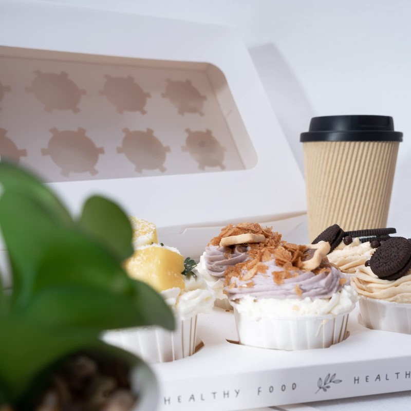 50 Packs Cupcake Boxes9.4x6.1x3.14 Inches 6 Count Cupcake Boxwhite Cupcake Conta gallery