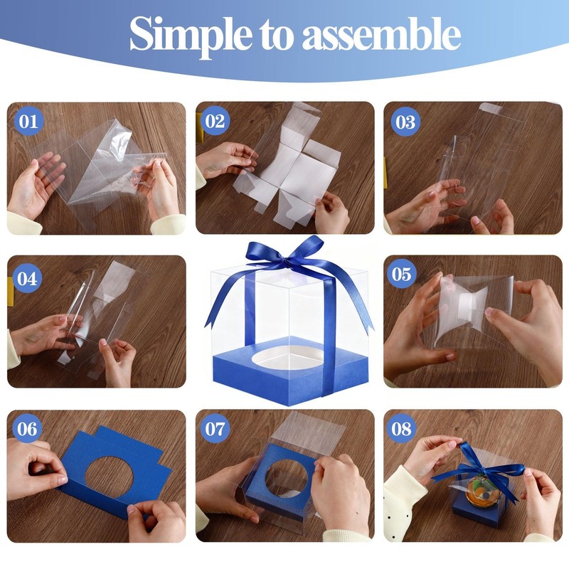 50Pcs Clear Plastic Cupcake Boxes, 3.5 Inch Single Cupcake Containers, Indivi... gallery