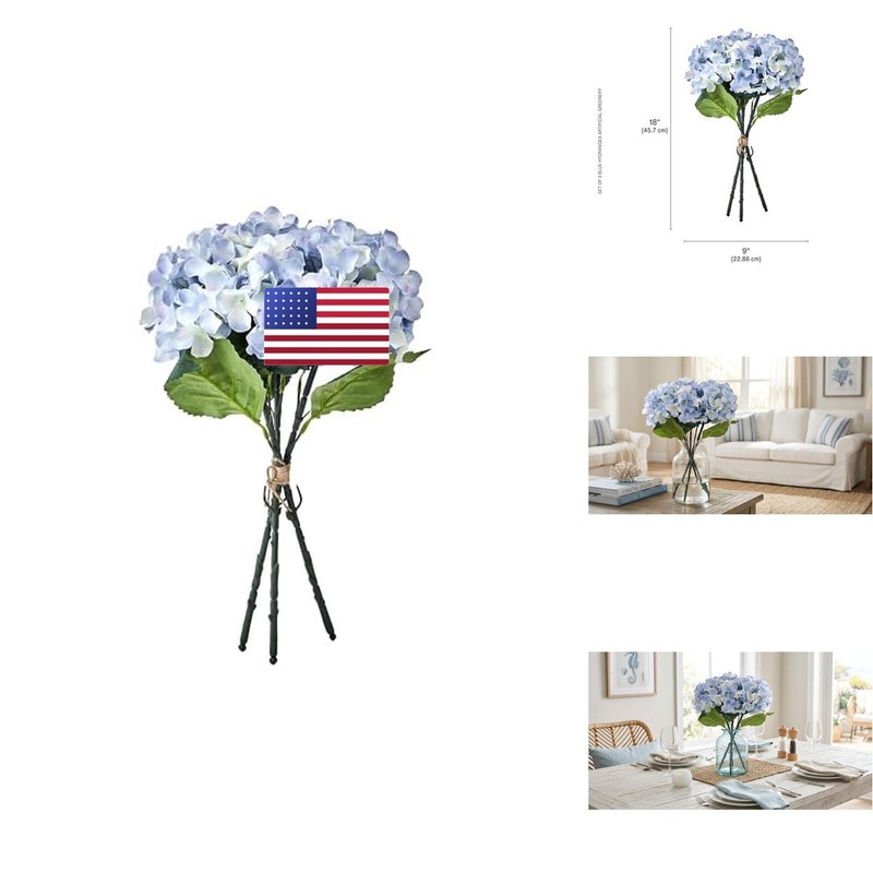 Mikasa Elements Blue Hydrangea Stems 18 Inch Set of