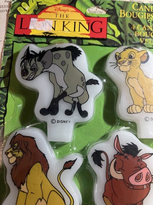 Disney The Lion King Character Cake Candles 4-Pack Simba Pumbaa Scar