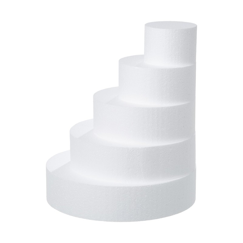 5 Tiers Round Foam Cake Dummies Set 4" 6" 8" 10" 12" White Fake Cake Dummy 15... gallery