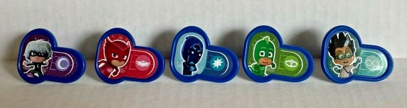Bakery Crafts Plastic Cupcake Rings Favors Toppers New Lot of 6 “PJ Masks” #1