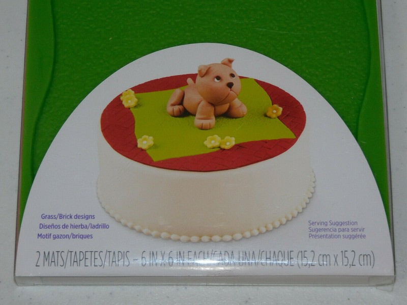 NEW Wilton Silicone Texture Mats GRASS BRICK DESIGN Fondant Gum Paste Dough Cake gallery