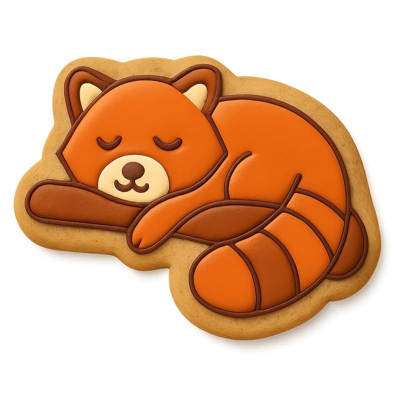 Resting Red Panda Cookie Cutter & Stamp – 4×3 Fun Kitchen Baking