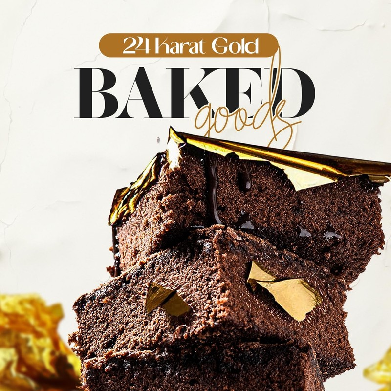 24K Edible Gold Foil Sheets - 200mg Gold Foil gallery