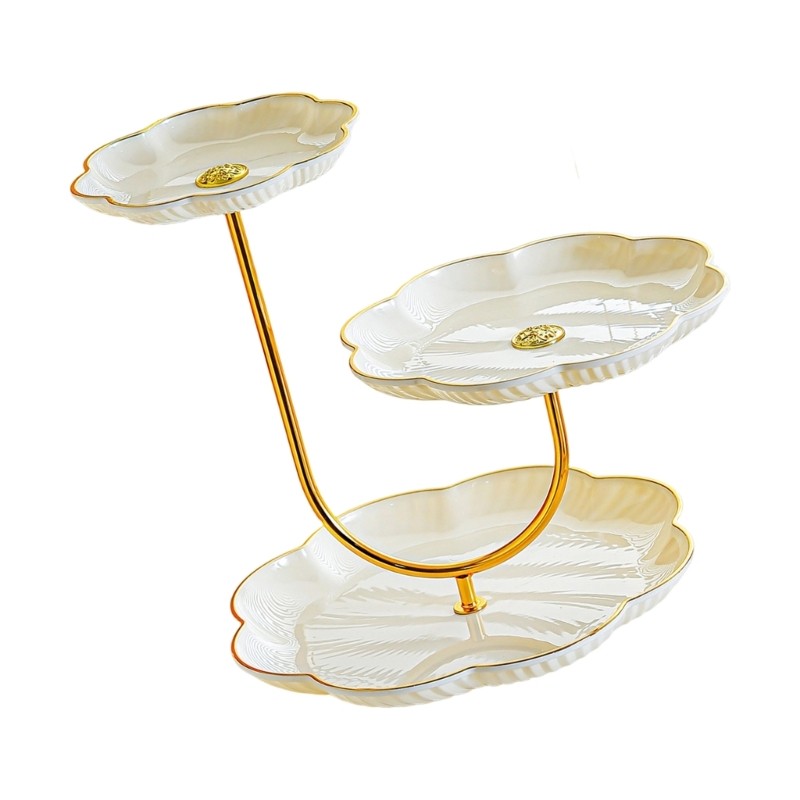 Tea Table Dessert Stand 3 Tiers Plastic Fruit Plate for Home Dining Serving Tray gallery