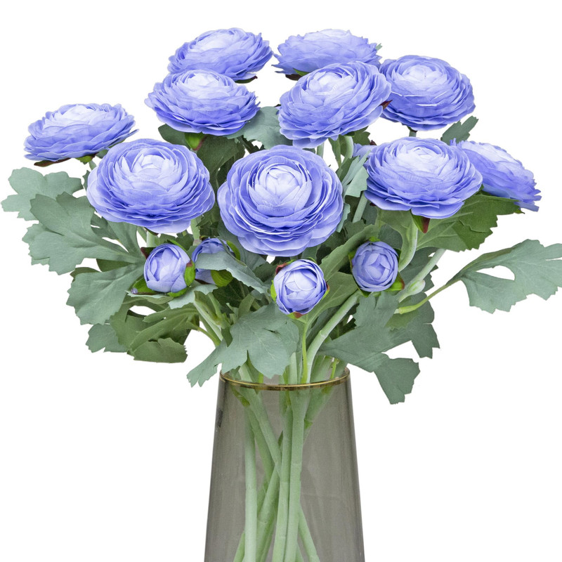Topia Artificial Ranunculus Flowers Real Touch Stem Silk Ranunculus Flowers