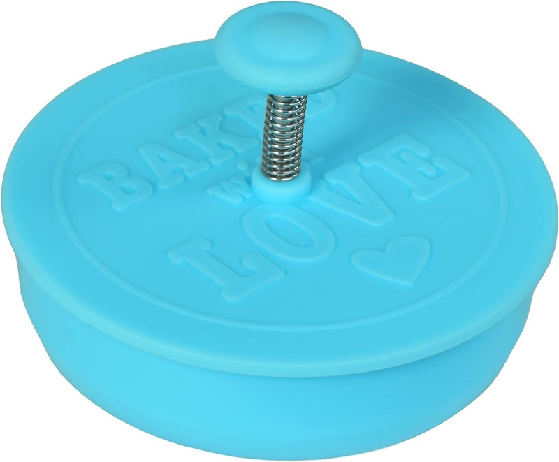 R&M International 0412 Baked with Love Pastry and Cookie Stamper Blue 2.5" gallery