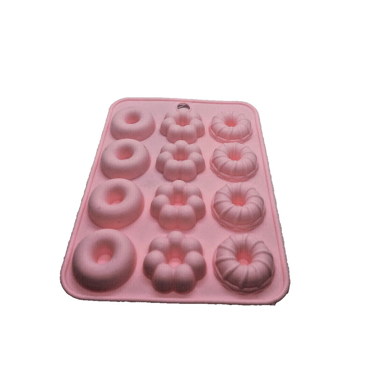 12 Cavity Pink Mini Silicone Chocolate Molds Break Apart Bar Mold Free Shipping