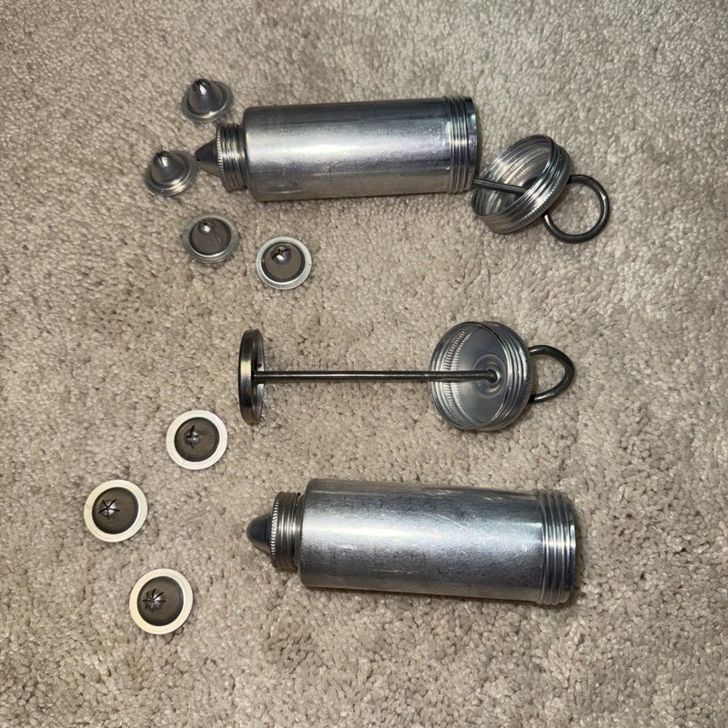 Vintage Aluminum Mini Cake Decorator Piping Tools With Accessories
