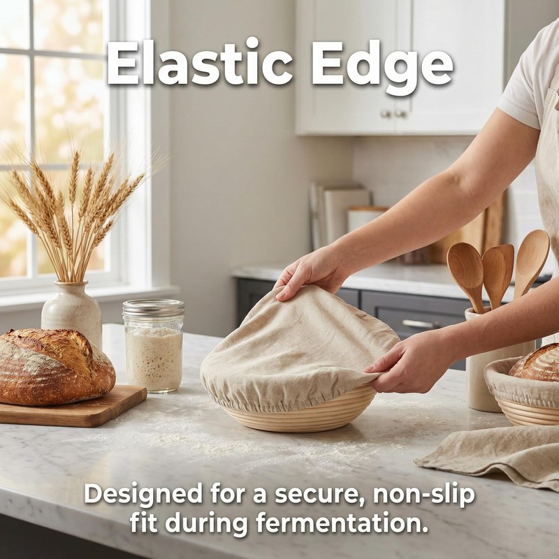 8 PCS Bread Proofing Basket Cloth Liner (3 Round & 3 Oval) & 2 Sourdough Star... gallery