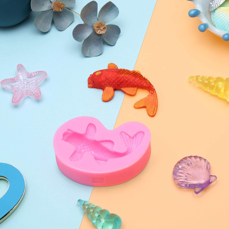2 Pieces Koi Fish Silicone Mold Fish Candy Fondant Mold Small Size Chocolate Bak gallery