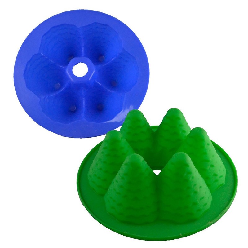3 D Holiday Chocolate Molds Silicone Cupcake Pan Baking Christmas Template gallery