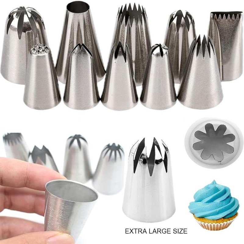25 PCS Extra Large Piping Tip Set Stainless Steel Frosting Pastry Decorating Kit gallery