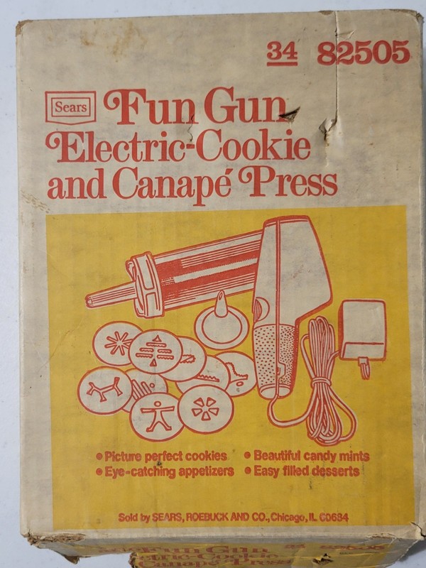 Sears Roebuck & Co. FUN GUN Electric-Cookie & Canape Press Model #82505