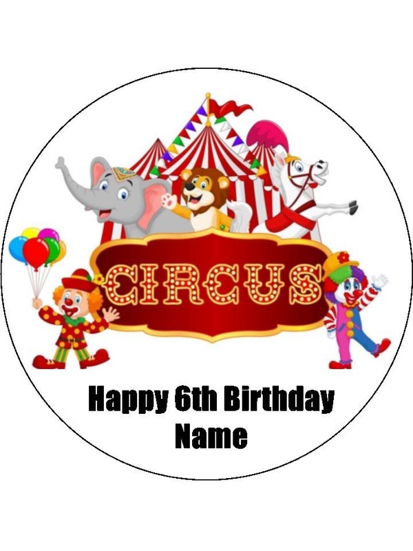 Circus Theme Edible Cake Topper Icing Birthday Cake Circus Decorations (4 Sizes) gallery