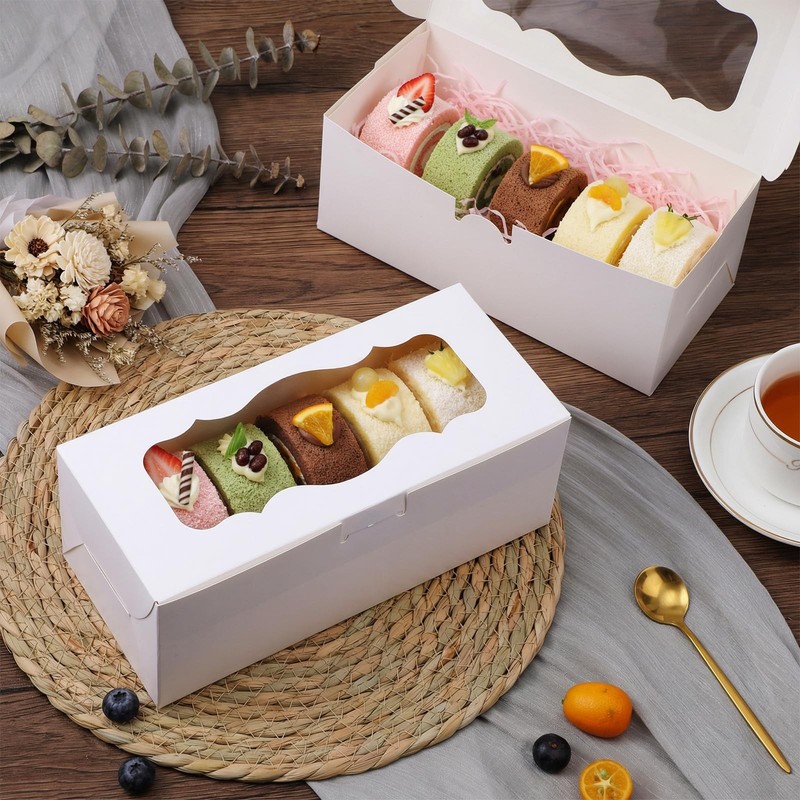 50 Pcs Cookie Boxes, Bakery Boxes with Window, for Donuts, Muffins, Pastries,... gallery