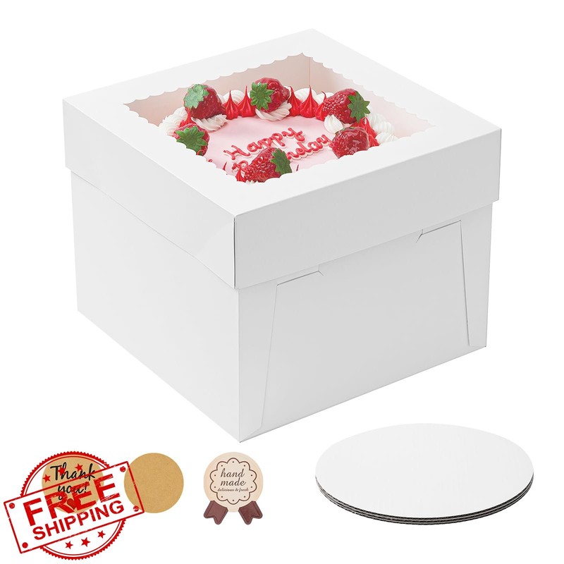 Vorfre 5 Pack 12" White Cake Boxes