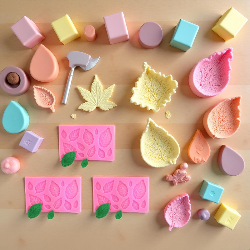 3D Small Leaf Molds Silicone for Sugar Paste, Chocolate, Fondant, Butter, Resin, gallery