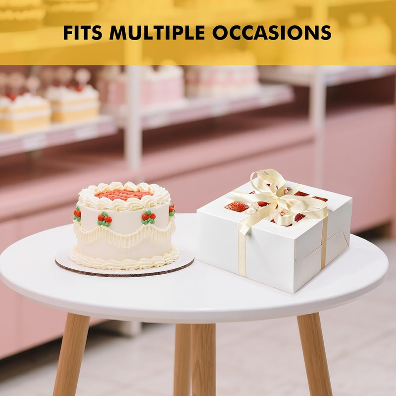 24Pcs Cake Boxes with Window, 10X10X5 Inches White Bakery Boxes, Cookie Dessert gallery