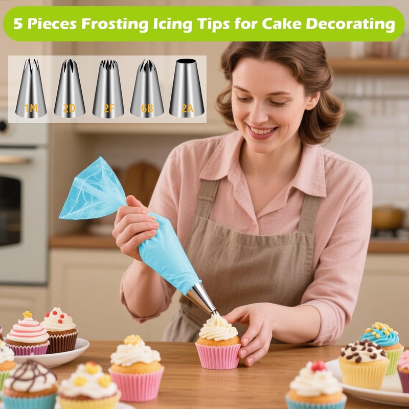 Large Piping Tips Set, Seamless Stainless Steel Cake Decorating Tips, Pastry ... gallery
