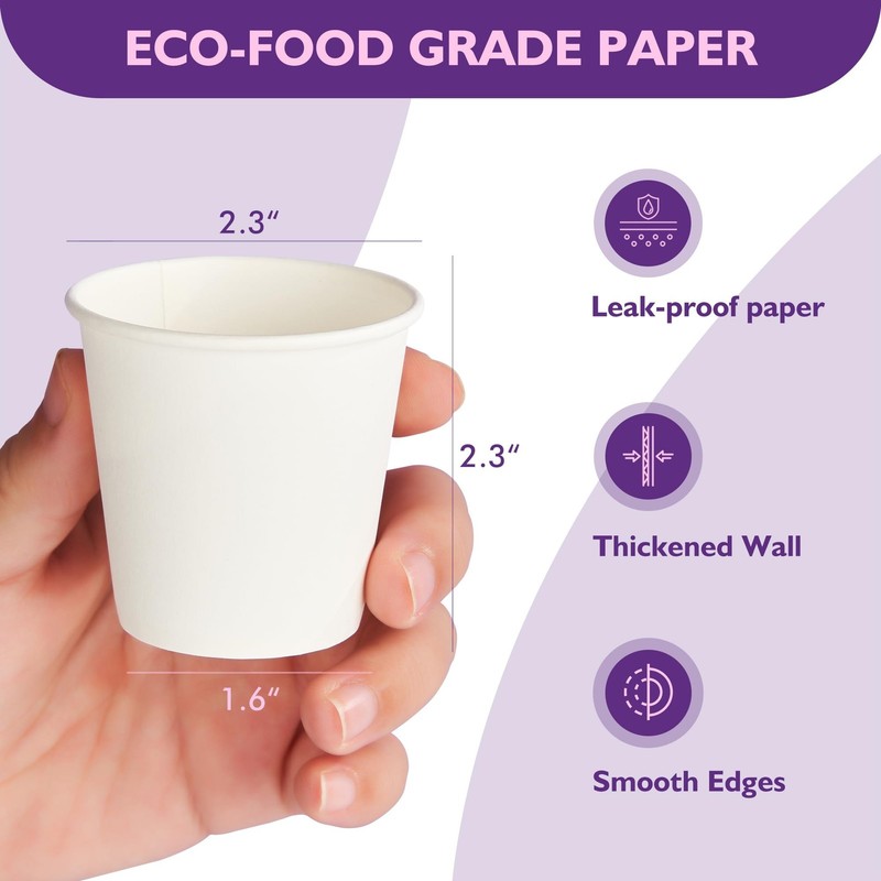 3 oz Disposable Paper Cups, Mouthwash Cups, Small Coffee Cups for Bathroom Ri... gallery