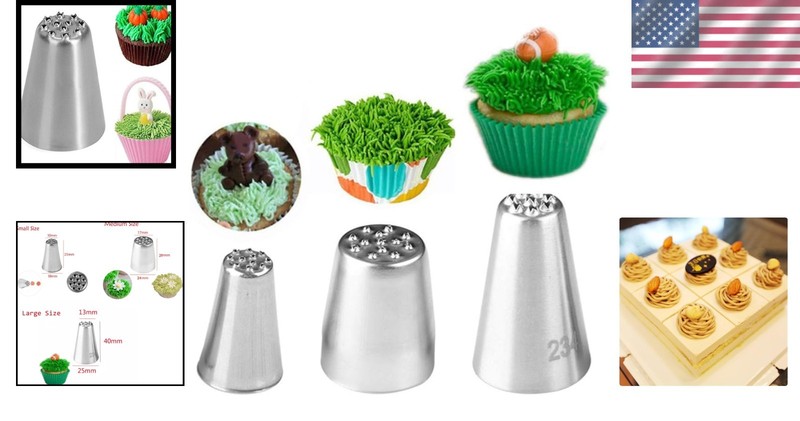Complete Your Baking Set: 3 Leaf Nozzles in Stainless Steel for Cakes & Cookies gallery