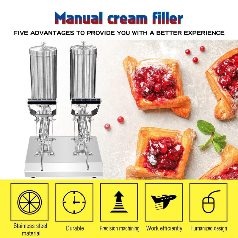 Kolice Commercial Manual Cream/Jam Filler Stainless Steel Churros Filler(2 Head) gallery