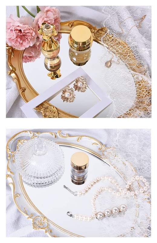 Sooyee Decorative Tray - White and Gold Mirror 14" x 9.8" x 1", gallery