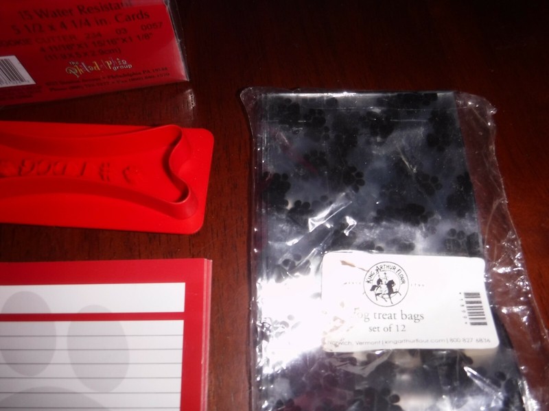 Dog Bone Cookie Cutter 4" Set w/Plastic Bags and Paw Print Stickers gallery