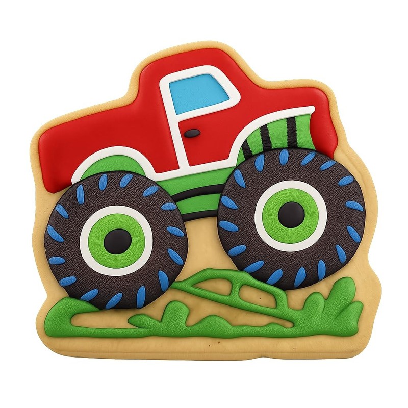 Car Crushing Monster Truck Cookie Cutter & Stamp - 4x3.5" Premium Kitchen gallery
