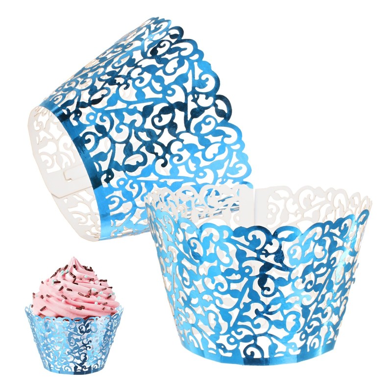 50-Pack Cupcake Holster, Wedding/Party Cake [Reflective Blue]