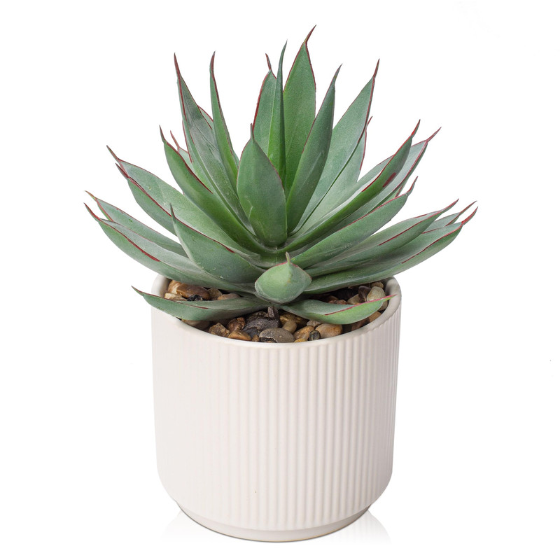 Briful Succulents Plants Artificial For Home Decor Realistic Potted Fake Agave