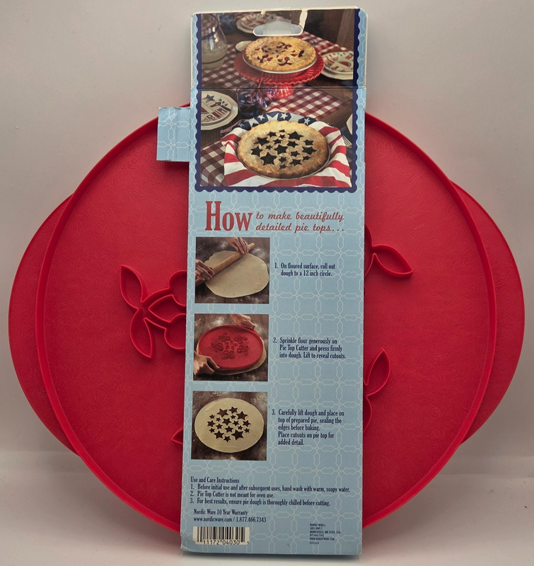 Nordic Ware Pie Top Cutter Stars Cherries Reversible Baking USA New gallery
