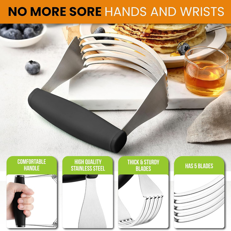 Heavy Duty Dough Blender Stainless Steel Pastry Cutter for Baking Butter Dough gallery
