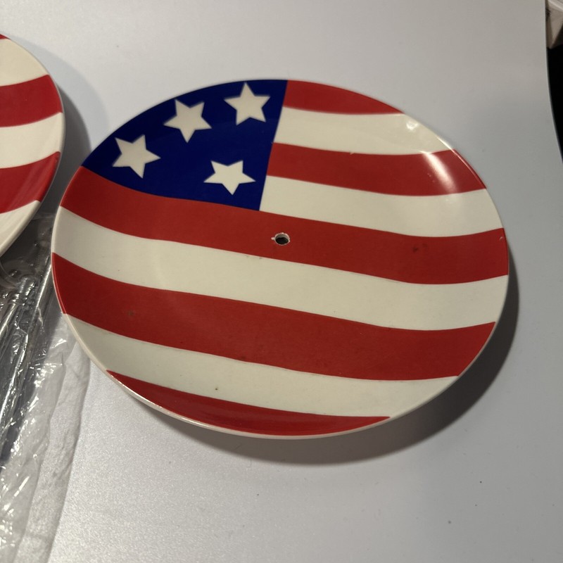 Two Tier Ceramic Plate Snack Muffin Cupcake Holder Flag Design Kitchen Worthy gallery