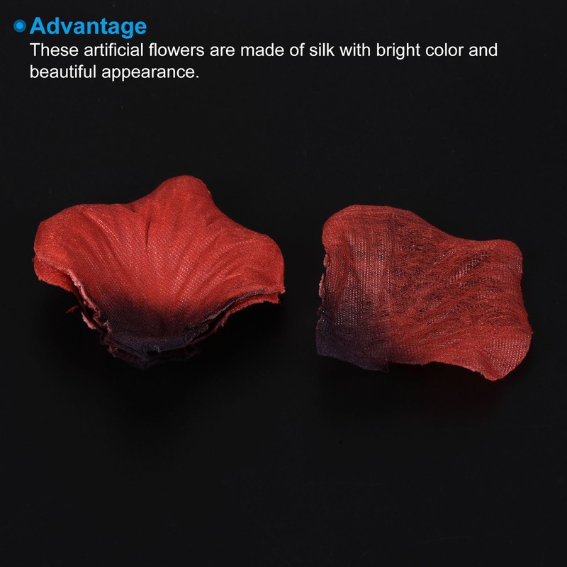 1200Pcs Artificial Rose Petals Silk Flower Decoration Burgundy Black gallery