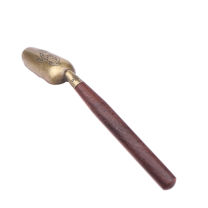 Wooden Handle Tea Shovel Tea Spoon Copper Ebony Coffee Scoops Teaspoons gallery
