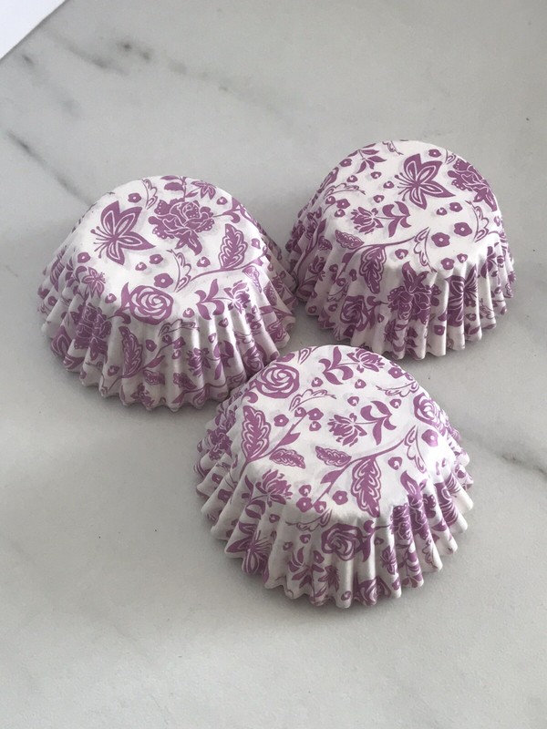 150 Pcs White Purple Floral Butterfly Mini Cupcake Liners Baking Cups Candy Cup gallery