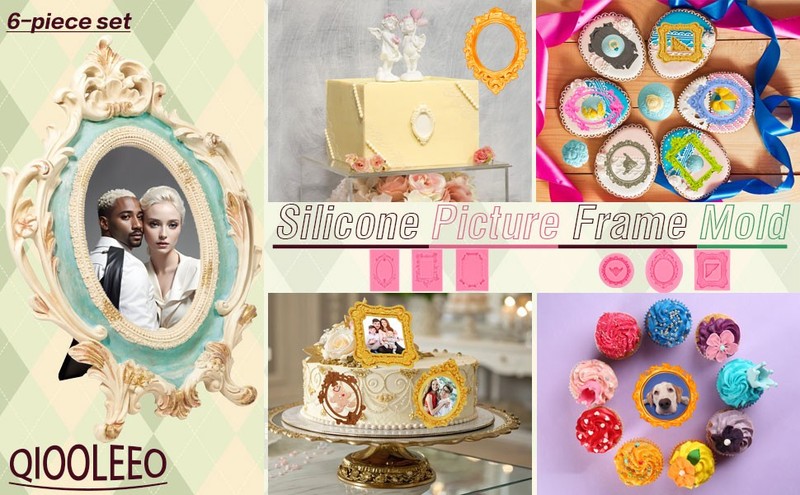 6 PCS Baroque Frame Molds Silicone, Picture Frame Chocolate Mold and Resin gallery